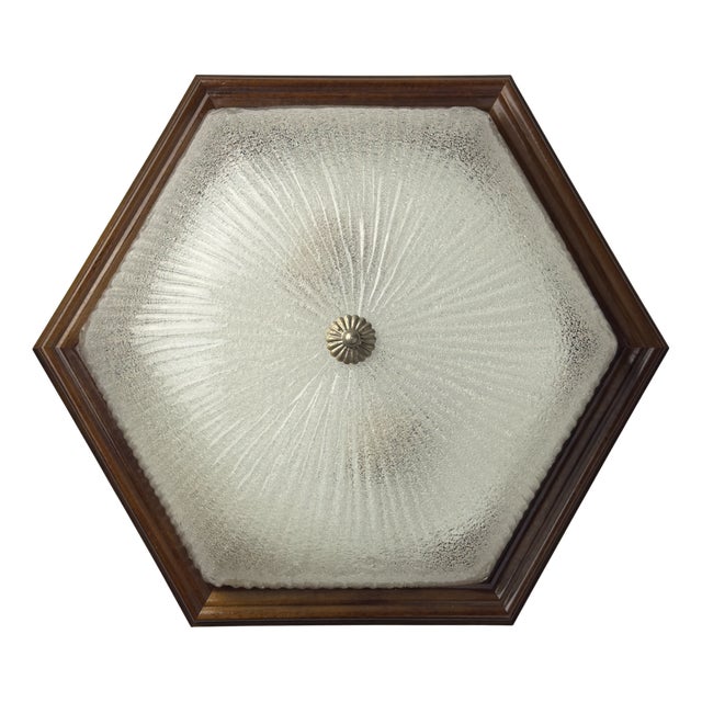 Vintage Ice Murano Glass Ceiling Lamp, Italy, 1980s For Sale