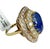 19.49 CTW Mid-Century No Heat Burmese Sapphire & Diamond 18k Gold Ring, Size 8 For Sale - Image 4 of 11