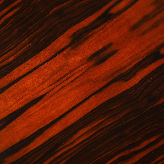 Art Deco Streamline Zebra Wood Console Table W/ Black Lacquer Accents For Sale - Image 9 of 12