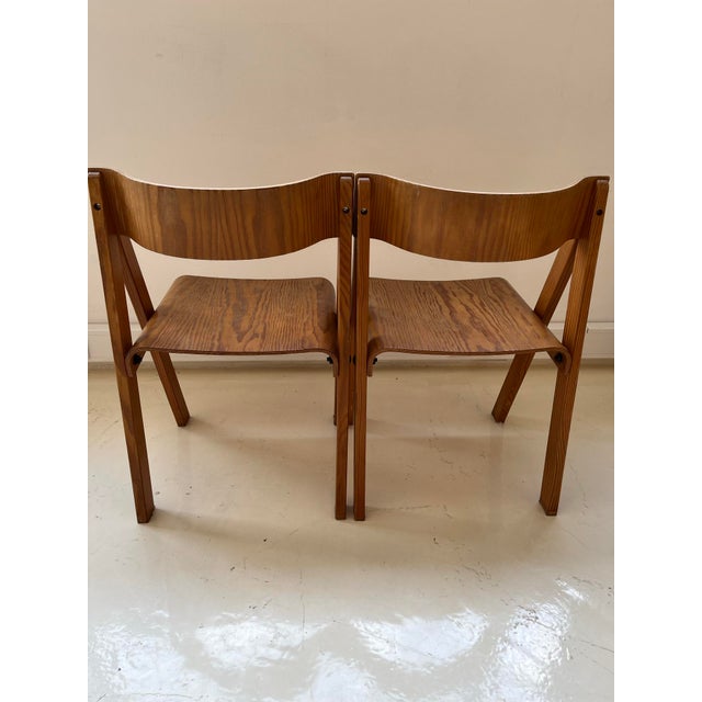 Mid-Century Modern Wooden Chairs by Martins Machado, 1980s, Set of 2 For Sale - Image 3 of 9