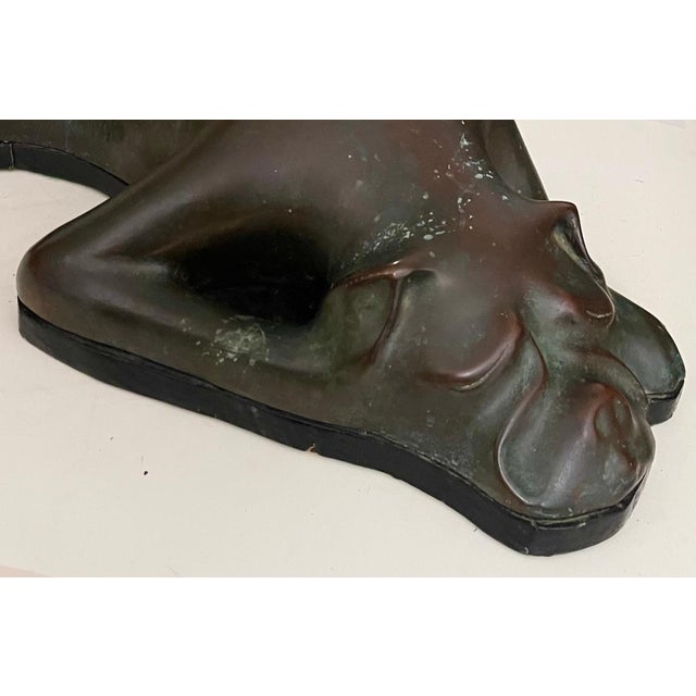 Colin Webster Watson, Large Bronze Modernist Biomorphic Sculpture Sleeping Dog Colin Webster Watson, 1973 For Sale - Image 9 of 18