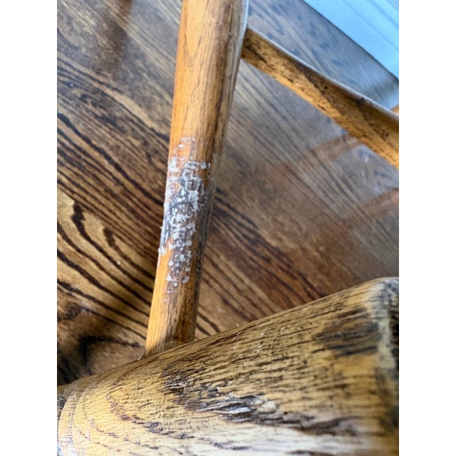 Pair of Mid-Century h.w. Hull & Sons Solid Oak Windsor Dining Chairs For Sale - Image 12 of 17
