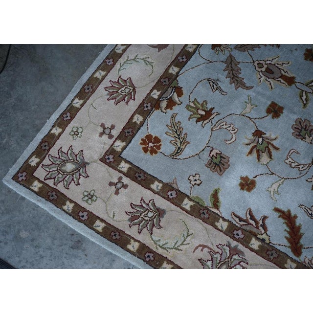 Textile Vintage French Hand Woven Blue Rug, 1940s For Sale - Image 7 of 16