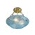 This strikingly colored and elegant Art Deco Frosted Blue Glass Pendant Chandelier W/ Brass Fittings Signed ROC by Degué...