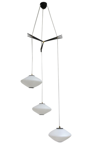 Cascade Ceiling Lamp in Glass & Brass from Doria Leutchen, 1950s