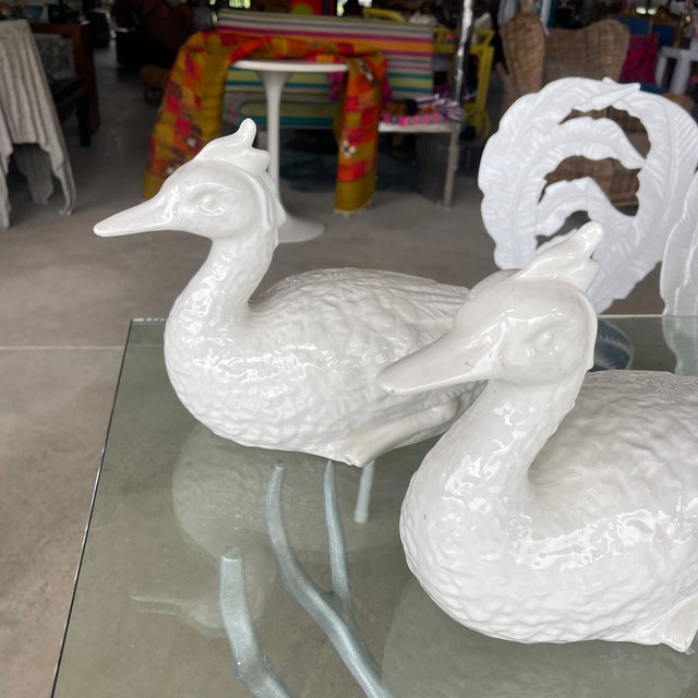 A rare pair of blanc de chine ducks made in Italy by Este Ceramiche for Tiffany and Co. A pair of these ducks do not often...