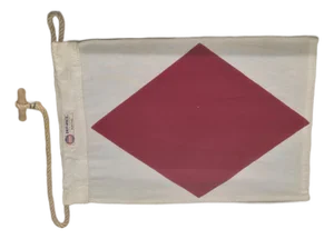 Nautical Signal Flag of Letter "F", "FOXTROT" in Shadowbox Frame