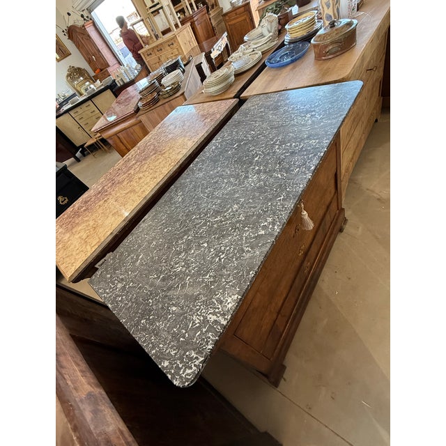 19th Century Louis Philippe Burl Walnut Marble Top Chest of Drawer / Commodes For Sale - Image 10 of 12