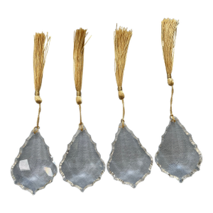 Antique Crystal Ornaments, Pendant Shape - Set of 4