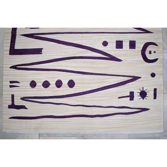 Paul Klee - Heroic Strokes of the Bow - Inspired Silk Hand Woven Area - Wall Rug 4′9″ × 6′3″ For Sale - Image 12 of 16