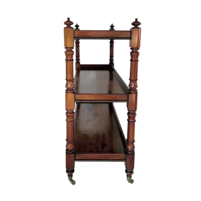 English Regency Mahogany Three Tier Etagere Trolley, 19th Century, England For Sale - Image 4 of 8