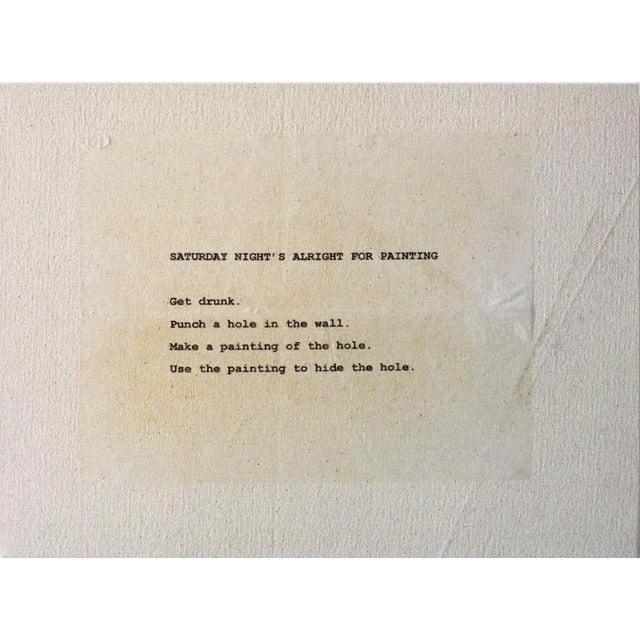 "Saturday Night's Alright for Painting" Contemporary Word Art Monoprint For Sale