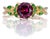 1.78Ct Purple Garnet Ring With Tsavorite Garnet Accents in Solid 14k Gold, Size 6.75 For Sale