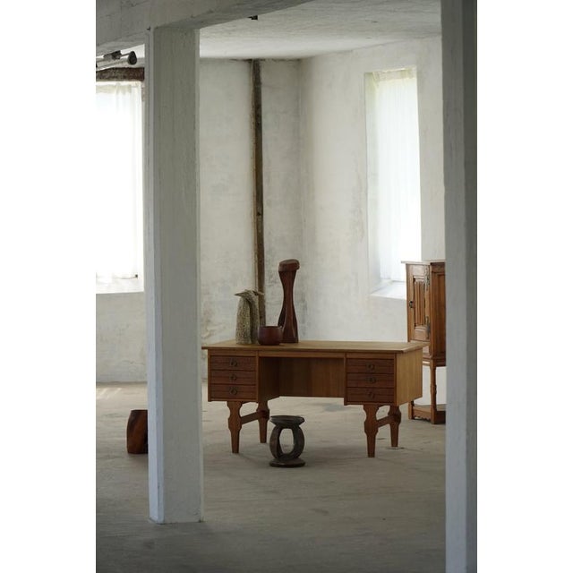 Danish Freestanding Desk in Oak by Henning Kjærnulf, 1950s For Sale - Image 9 of 15