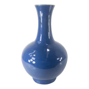 19th or 20th Century Chinese Powder Blue Bottle Vase With Guangxu Reign Mark