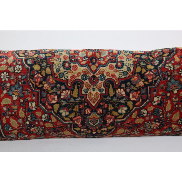 Early 20th Century Authentic Antique Tribal Lumbar Pillow – Multicolor Textile Cushion -16'' X 46'' For Sale - Image 5 of 11