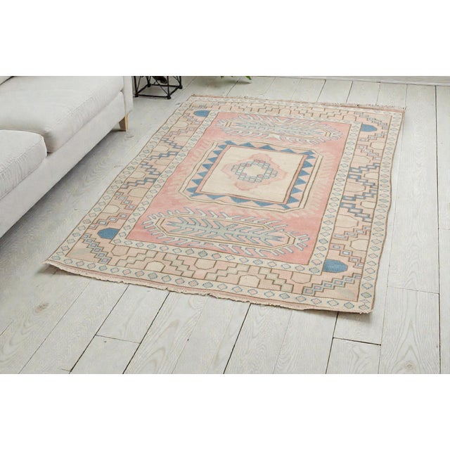 Mid 20th Century Oushak Anatolian Ethnic Rug For Sale - Image 4 of 12