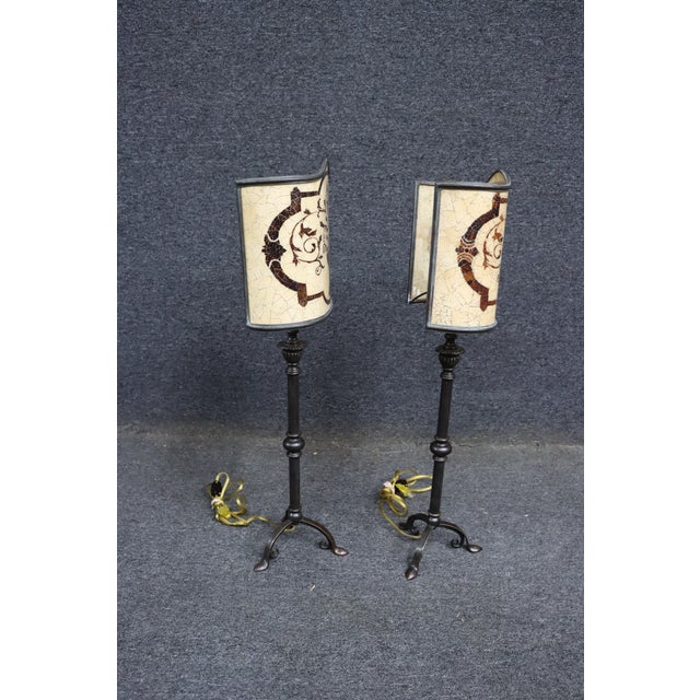 Pair of Brass & Bronze Finish Table Lamps With Coconut Shell Shades For Sale - Image 12 of 12