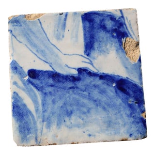 18th Century Portuguese Tile Lady’s Hand Fragment Blue & White Antique Hand Painted For Sale