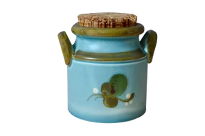 Ceramic Covered Pot with Cork Top, 1960s