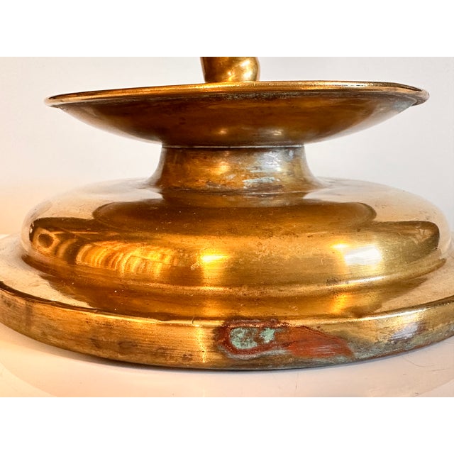 Baroque Antique Historicist Brass Candlestick, Germany, 1900s-1920s For Sale - Image 3 of 12