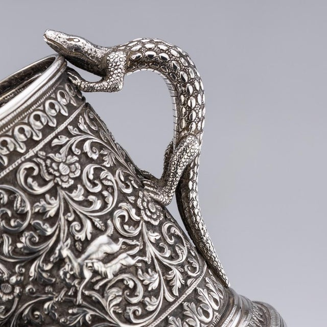 Metal Antique Indian Kutch Silver Mug by Oomersi Mawji for Bhuj, 1890s For Sale - Image 7 of 13