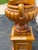 Sienna Monumental Glazed Ceramic Campana Urns on Pedestals 42" a Pair For Sale - Image 8 of 12