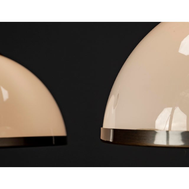 Double Ceiling Pendant Light with Frosted Glass by Neukro Menden, 1980s For Sale - Image 6 of 12