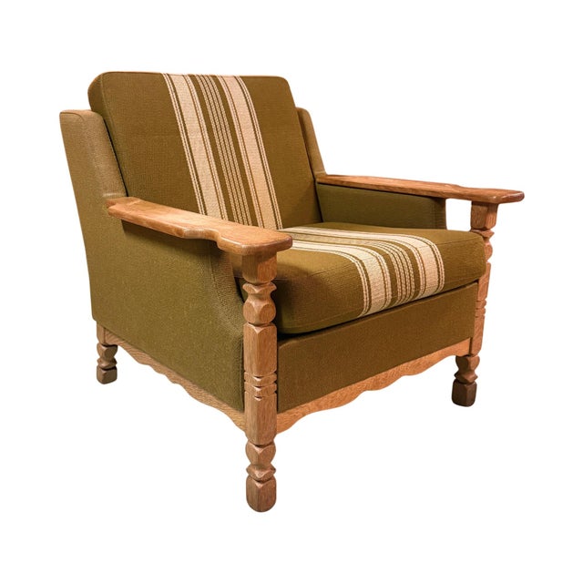 Wood Mid 20th Century Danish Oak & Wool Sofa Set by Henning Kjærnulf, Attributed For Sale - Image 7 of 12