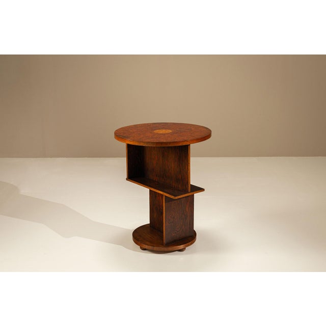 Amsterdam School Side Table in Palisander and Burl Veneer, the Netherlands, 1920s For Sale - Image 13 of 13
