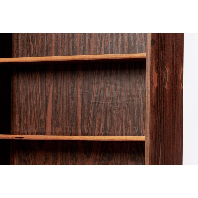 Mid Century Rosewood Bookcase, Scandinavian Tall Display Shelf, 3 Avail For Sale - Image 12 of 15