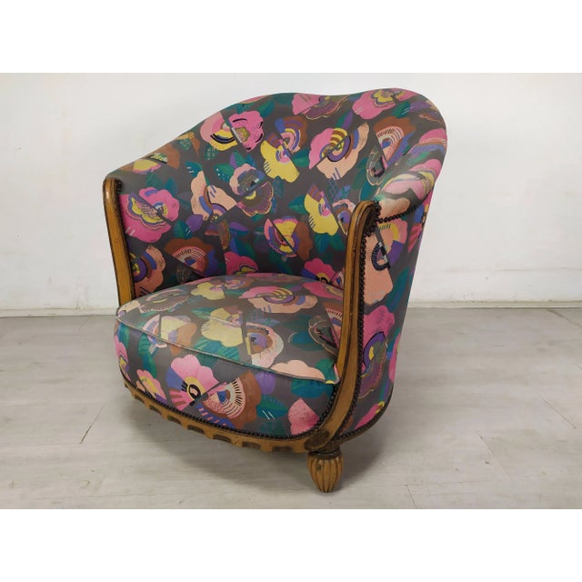 Large Art Deco Armchair, in Worn conditions. Designed 1920 to 1949