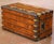 19th Century French Parisian Travel Trunk With Brass Hardware and Wood Slat Top For Sale - Image 12 of 13