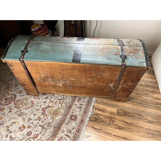 Antique Swedish Oak Kista Dowry Chest C. 1841 For Sale - Image 14 of 14