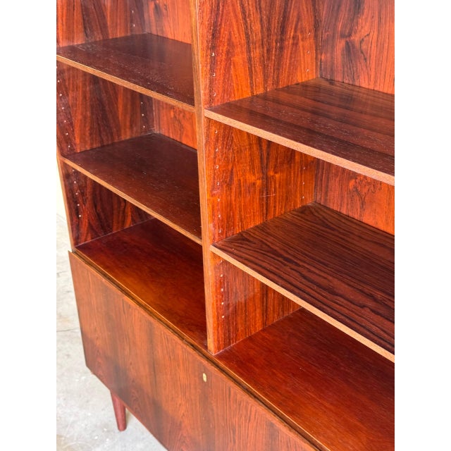 Wood Danish Modern Rosewood Bookcase by Omann Jun — Mid Century Modern Bar Cabinet 1960s, Attributed For Sale - Image 7 of 9
