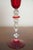 Mid 20th Century Italian Ruby Red Murano-Style Art Glass Flute With Twisted Gold Aventurine Stem For Sale In New York - Image 6 of 7
