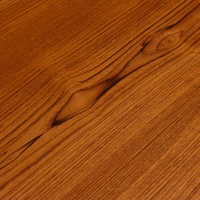 Refinished Expanding Oval Danish Modern Teak Flip-Flap Dining Table by Dyrlund For Sale - Image 10 of 15