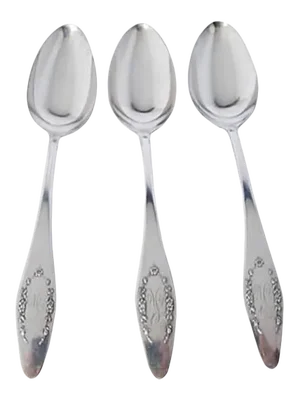 Antique Silver Plated Serving Spoons Set of 3