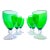 Vintage 1950's Forest Green Water Tumbler/Goblet Wine Glass With Clear Bubble Feet- Set of 6 For Sale