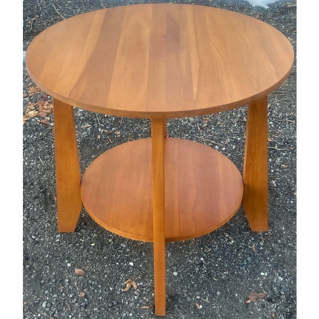 Solid cherry round accent table by Ethan Allen from their American Impressions collection. Classic simple design paying...