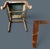 1960s Vintage Queen Anne Mahogany Side Chair, Brass Studs Beige Fabric For Sale - Image 10 of 11