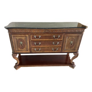 Vintage Sideboard, Buffet ,Console With Black Marble Top For Sale