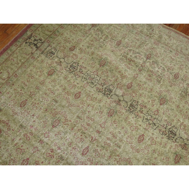 Early 20th Century Zabihi Collection Worn Turkish Rug - 6'8" x 9'8" For Sale - Image 4 of 6