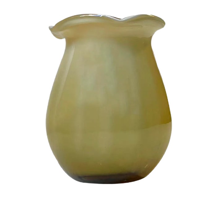 Glass Bud Vase with Optical Stripes from Holmegaard, 1930s For Sale