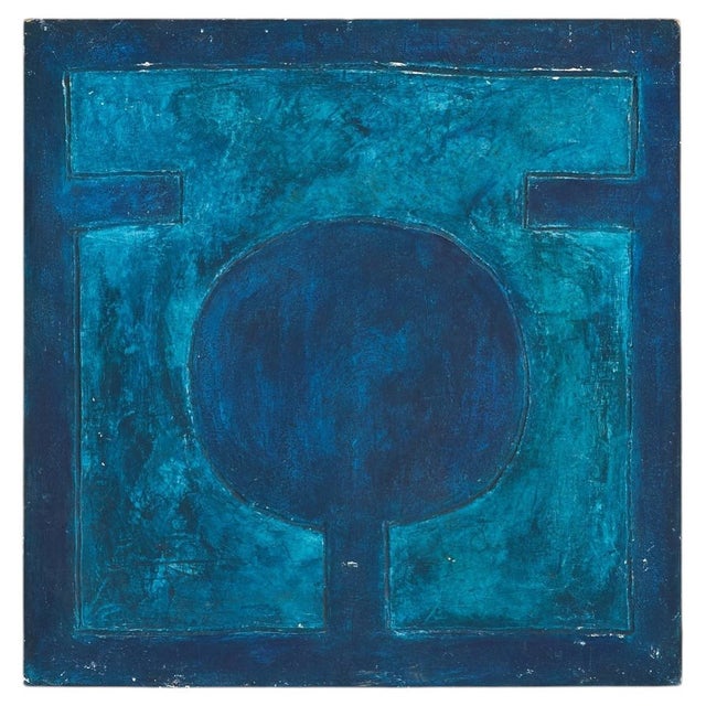 Alessandro Bonato, Abstract Acrylic on Wood Painting, 1970s For Sale