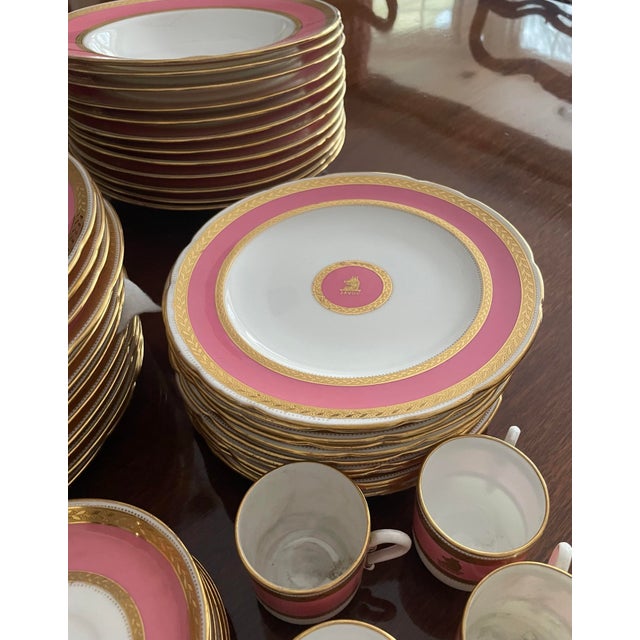 Minton Service for 12 Pink and Gold Minton Plates, Bowls and Salad Plates For Sale - Image 4 of 12