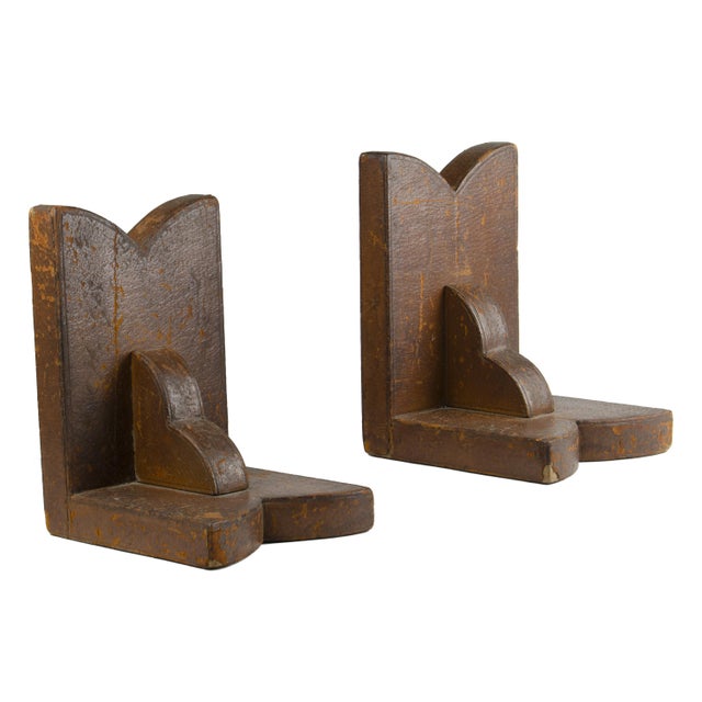 Mid-Century Modern Pair of Mid-20th Century Modern Leather-Covered Wood Bookends by the Luxury Brand Hermès Paris, France For Sale - Image 3 of 9