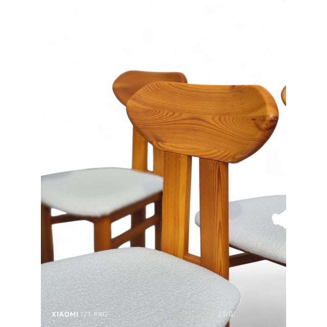 Mid-Century Modern Scandinavian Pine Dining Chairs, 1970s, Set of 6 For Sale - Image 3 of 10