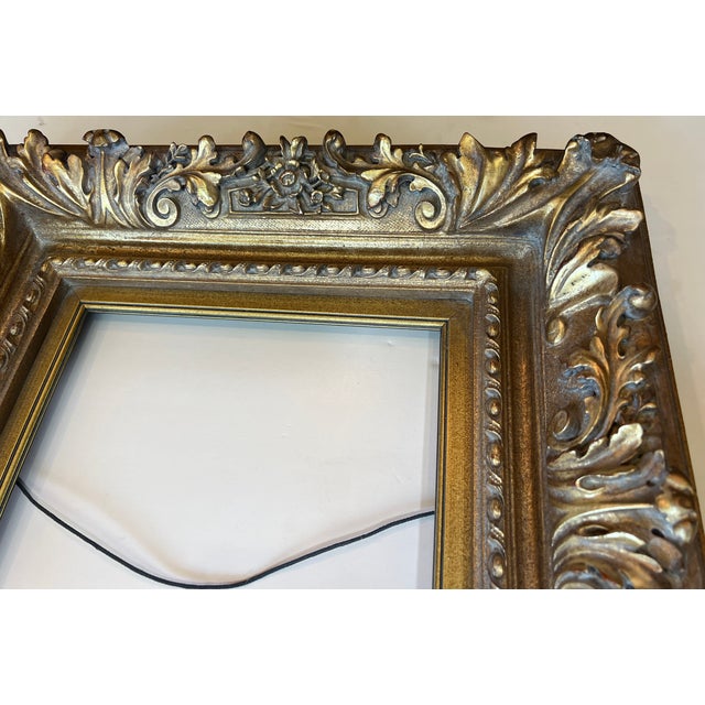 Vintage Rococo Baroque Style Gold Ornate Frame For Sale - Image 9 of 15