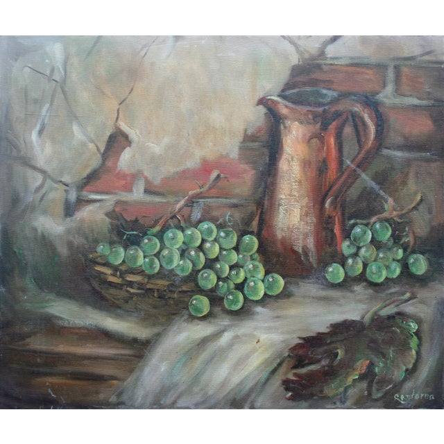 Basket of Grapes Painting by Darlene Cantorna For Sale
